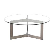 Gather 'round a traditional rectangular dining table or a more sculptural, circular table. 71 Off Crate Barrel Crate Barrel Round Coffee Table With Transparent Surface Tables