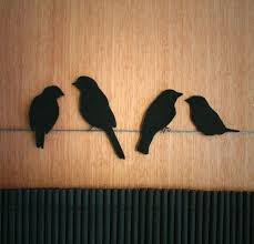 Tiny Birds On A Wire Tattoo Felt Birds Colour Options Available Felt Birds Bird Silhouette Black Bird Tattoo