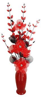 Check spelling or type a new query. Red Vase With Red And Black Artificial Flowers Home Accessories Ornaments For Living Room Window Sill 80cm Buy Online In Bosnia And Herzegovina At Bosnia Desertcart Com Productid 109526855