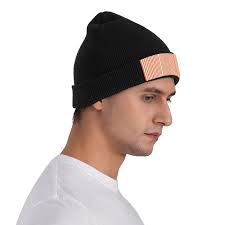 Orange And White Striped Winter Beanie Hats for Men Women Warm Cozy Knitted  Cuffed Skull Cap Deep Heather