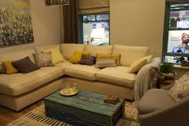 Rustic Living Room With Teal Yellow And Dusky Brown Greys Change Couch To Grey So Not Exact Sam Beige Living Rooms Beige Living Room Walls Yellow Living Room