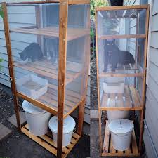 Diy Outdoor Cat Litter Box Catio Made Using An Ikea Hejne Shelf Plugis Litter Box Knodd Litter Supply Ikea Hacks For Cats Indoor Litter Box Diy Litter Box