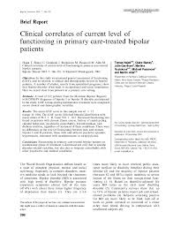 pdf clinical correlates of current level of functioning in