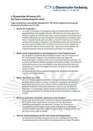 Das teilten die veranstalter am donnerstag mit. Oekum Kirchentag 2021