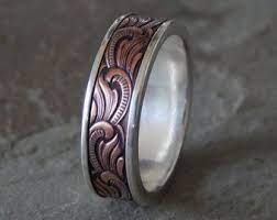 Mens Wedding Band On Etsy A Global Handmade And Vintage Marketplace Wedding Rings For Women Copper Wedding Band Wedding Rings Unique