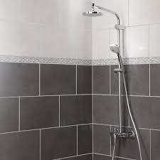 Faience Mur Anthracite Smart L 25 X L 40 Cm Mur Beton Faience Beton Blanc