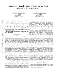 Pdf Attentive Neural Network For Named Entity Recognition In Vietnamese