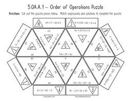 5 Oa A 1 Order Of Operations Puzzle Fun Math Activity Order Of Operations Math Interactive Notebook Fun Math Activities