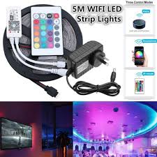 5m Rgb Alexa Waterproof Led Strip Lights Smart Home Wifi Wireless App Controlled Light Strip Kit Rope Decoration Lights Working With Android And Ios System Alexa Google Dc12v Walmart Com Walmart Com
