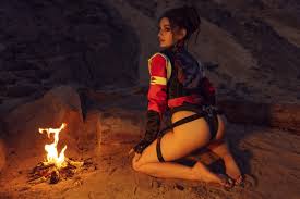 Kristina Borodkina, women, cosplay, Panam Palmer, ass, kneeling, Cyberpunk  2077, fireplace, night | 2500x1667 Wallpaper - wallhaven.cc