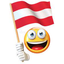The flag for austria, which may show as the letters at on some platforms. Emoji Holding Austrian Flag Emoticon Waving National Flag Of Austria 3d Rendering Stock Illustration Illustration Of National Hand 108815642