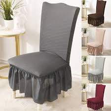 This amazing photos below is other parts of armed dining chairs for dining room and living room content which is classed as within types and models. Jacquard Stretchy Chair Covers Soft Long Skirt Dining Room Chair Cover For Wedding Banquet Party Wish