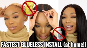Dec 31, 2019 · how to apply a glueless full lace wig * first, you should buy a full lace wig for women with the combs on the inside and with adjustable straps at back. Easiest Glueless Wig Installation At Home No Glue No Gel No Tape Ft Unice Kyssis Youtube