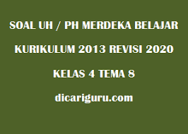 Ulangan harian kelas iv semester ii sdn ii duren wonogiri. Soal Uh Ph Kelas 4 Tema 8 Revisi 2020 2021 Dicariguru Com