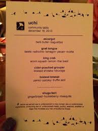 Uchi Austin December Community Table Menu Braised Brisket Herb Butter Menu