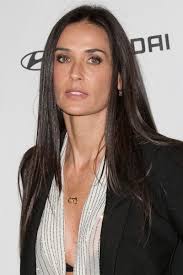 A Sleek Dark Hair Demi Moore Demi Straight Hairstyles