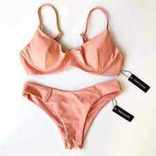 Pinkcolada Peach Colour Bikini Set Peach Pink Bathers From Australian Swimwear Label Luxury Bikini Set Australian Swimwear Bikinis Swimwear