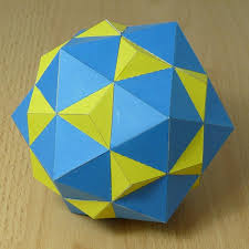 Paper Model Of A Compound Of Dodecahedron And Icosahedron Geometric Origami Paper Models Math Art Activities