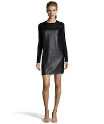Vince Black Wool And Lambskin Leather Panel Sweater Dress Bluefly Up To 70 Off Designer Brands Clothes Clothes For Women Sweaters For Women
