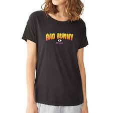 As described by a rolling stone article, bad bunny sings and raps with a conversational tone, employing a low, slurry tone, viscous melodies and a rapper's cadence. Bad Bunny X 100pre Logo Women S T Shirt Ashlynn Store