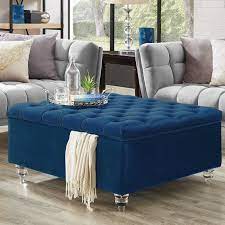 This stylish storage ottoman makes a great coffee table, provides extra seating and is a cushy place to prop up your the handy lift lid reveals plenty of storage for throws, books, or board games. Pin By Sue On Navy Living Rooms Square Storage Ottoman Storage Ottoman Coffee Table Storage Ottoman