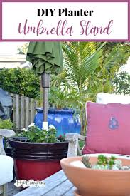Garden beach umbrella holder parasol anchor spike stand fishing umbrella stand$15.99. Diy Planter Umbrella Stand Tutorial H2obungalow