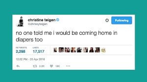 Chrissy teigen is a model and social media influencer. 14 Funny Tweets By Chrissy Teigen The Realest Celeb Mom On Twitter Huffpost Life