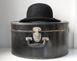 Vintage 1920s Hat Box Antique Black Travel Case Leather Etsy Vintage Hat Boxes Hat Box Vintage Luggage