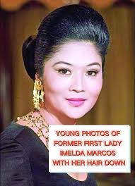 Young Photos of Former First Lady Imelda Marcos with Her Hair Down