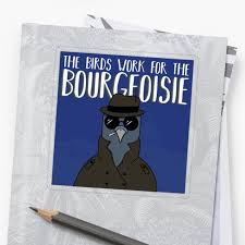 The Birds Work For The Bourgeoisie Painting Sunset The Birds Work For The Bourgeoisie Sticker By Benbenbenj In 2020 Art Birds Doodle Art