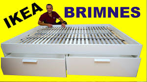 Do you suppose bed frames ikea king size seems to be nice? Ikea Brimnes Bed Frame With Storage Standard Double Assembly Instructions Youtube