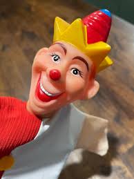 1950's Rubber Head Cloth Body Jester Hand Finger Puppet