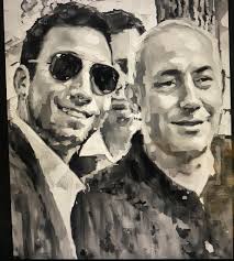everyone a very special thank you to the extremely talented artist David  Apperson for making this portrait of me and Prime Minister Netanyahu.  Wishing everyone a Shabbat Shalom from NYC. 😎👍🇮🇱🇺🇸