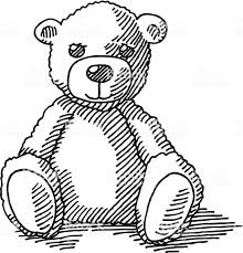 Hand Drawn Vector Drawing Of A Teddy Bear Black And White Sketch On Teddy Bear Drawing Bear Drawing Teddy Bear Clipart