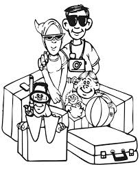 Family Vacation Picture Coloring Page Coloring Sky