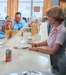 Laura Dern when she was 7 years old, in an uncredited appearance as a  little girl eating ice cream at the counter in Mel's Diner in Alice Doesn't  Live Here Anymore (1974) :
