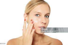 Woman Cleaning Her Face Beautiful Young Woman With Clearup Pat Stock Photo 