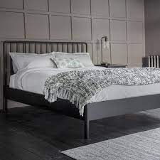Double bed frame in white 4ft6 solid wooden frame fits double mattress 190*135cm. Discounted Frank Hudson Wycombe 4ft6 Double Black Spindle Bed