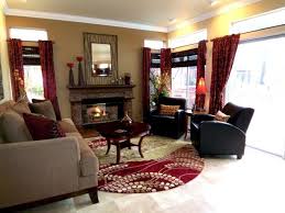 Living Room Palette Idea Black Furniture Maroon Accent Wall With Tan Walls And Gold Accent Maroon Living Room Burgundy Living Room Gold Living Room
