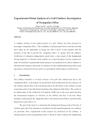 Check spelling or type a new query. Pdf Experimental Modal Analysis Of A Golf Clubface Investigation Of Trampoline Effect