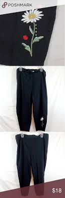 Black Embroidered Tie Waist Capris Dress Barn Dress Barn Dresses Dress Barn Pants Clothes Design