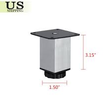 4x Stainless Steel Square Plinth Leg Feet Cabinet Kitchen Stand Metal Adjustable Stainless Countertops Kitchen Stand Adjustable Legs