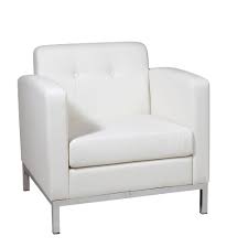 Osp Home Furnishings Wall Street Black Faux Leather Arm Chair Wst51a B18 The Home Depot White Armchair Osp Home Furnishings Furniture