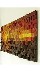 Magma Painting Wood Wall Art Wood Wall Decor Wooden Mosaic Abstract Wood Art Wall Hanging 3d Wall Art Sound Diffuser In 2021 Painted Wood Walls Wood Wall Wood Art