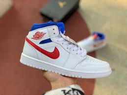 Nike Jordan 1 Mid Se White Black Royal Cheap Air Jordan 1 Mid Usa White Red Game Royal Bq6472 164 In 2020 Air Jordans Jordan 1 Mid Jordan Shoes Girls