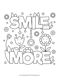 Start the day with a smile coloring pages. Smile More Coloring Page Free Printable Pdf From Primarygames
