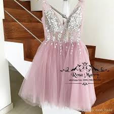Luxury Crystals Short Prom Dresses 2019 A Line Backless Plus Size Knee Length Cheap Girls Formal Graduation Prom Dresses Online Prom Dresses Short Prom Dresses