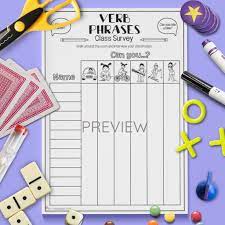 Verb Phrases Class Survey Speaking Activities English Language Learning Games Class Activities