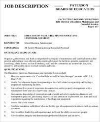 Managing job descriptions in a department. Free 8 Maintenance Director Job Description Samples In Ms Word Pdf