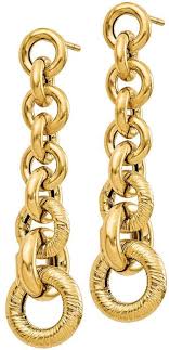 Italian Gold Graduated Circle Links Dangle Earrings 14k Qvc Com Dangle Earrings Italian Gold Earrings